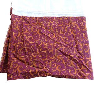 Vintage JC Penny Sandra Salcedo King Size Bed Skirt Burgundy Gold 15" Drop NEW